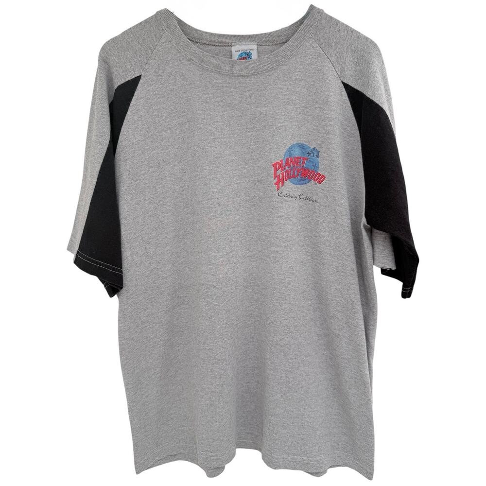 Planet Hollywood T Shirt Mens Large Gray Black Celebrity Collection USA Made